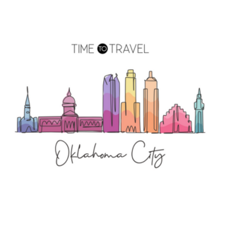 Oklahoma City Skyline Historical Town Landscape Sticker