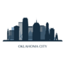 Oklahoma City Skyline Monochrome Silhouette Sticker