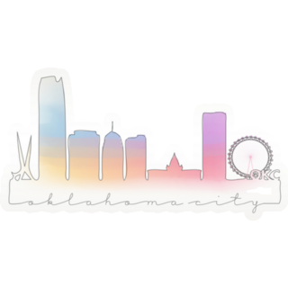 Oklahoma City Skyline Watercolor Sticker