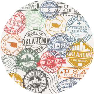 Oklahoma City Stamp Art Postal Passport Sticker