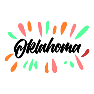 Oklahoma Handwritten City Name Sticker