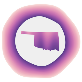 Oklahoma Icon. Colorful Purple Gradient Sticker