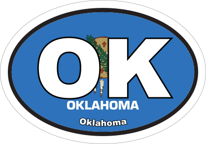 Oklahoma Ok State Flag Oval Sticker