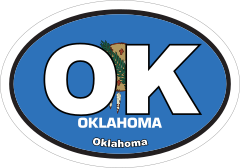 Oklahoma Ok State Flag Oval Sticker