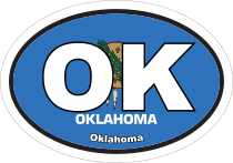 Oklahoma Ok State Flag Oval Sticker