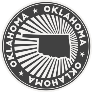 Oklahoma Round Logo Vintage Travel Badge Sticker
