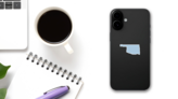 Oklahoma State Blue Dots Sticker on a Phone (New) example