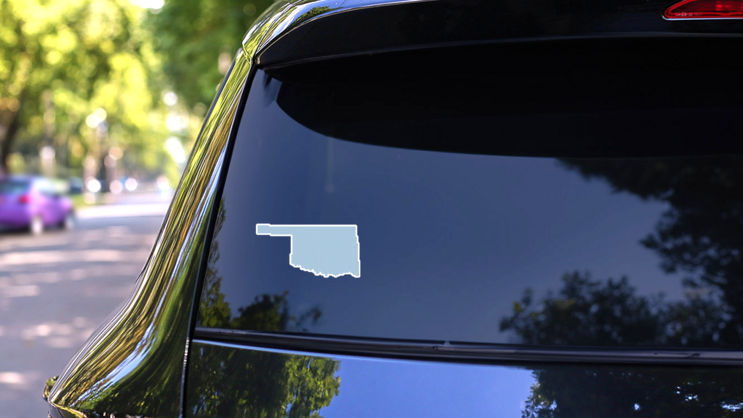 Oklahoma State Blue Dots Sticker on a Rear Car Window (New) example