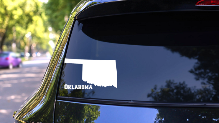 Oklahoma State Sticker on a Rear Car Window (New) example