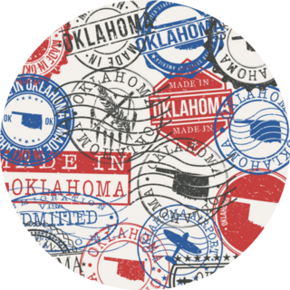 Oklahoma Travel Passport Stamps Sticker