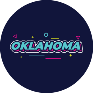 Oklahoma Typography Shape Sticker