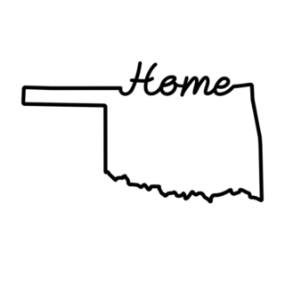 Oklahoma Us State Outline Map Lettering Sticker