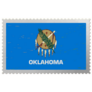 Oklahoma Usa Flag On Old Postage Stamp Sticker