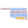 Oklahoma Usa State Map Word Sticker