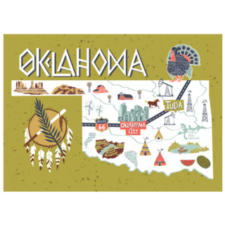Oklahoma, Usa. Travel And Attractions Sticker