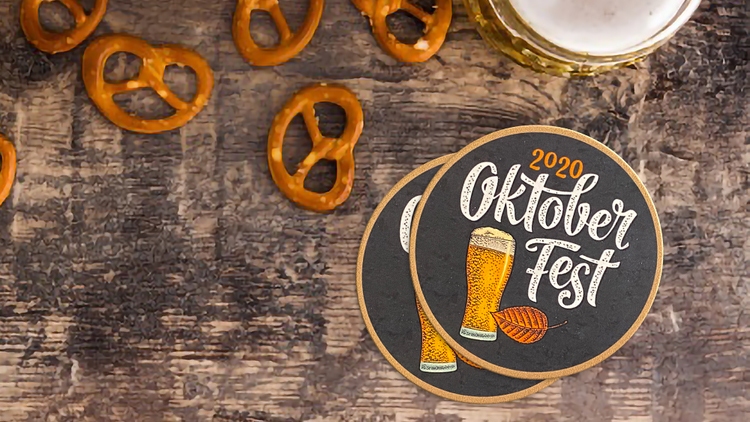 Oktoberfest Circle Paper Coasters