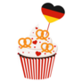 Oktoberfest Cupcake With German Flag And Pretzel Sticker