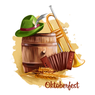 Oktoberfest German Holiday Banner Retro Sticker