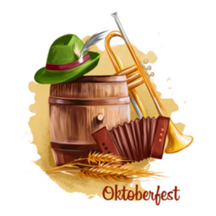 Oktoberfest German Holiday Banner Retro Sticker
