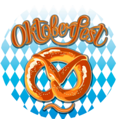 Oktoberfest German Pretzel Lettering Illustration Sticker