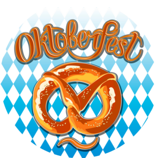 Oktoberfest German Pretzel Lettering Illustration Sticker