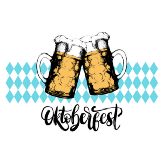 Oktoberfest, Lettering On On Rombic Pattern Beer Sticker
