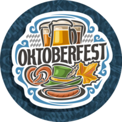 Oktoberfest On Blue Harlequin Germany Sticker