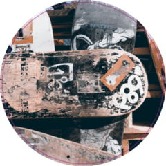 Old And Scratched Boards Skateboard Sticker