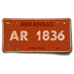 Old Arkansas Plate Vintage Sticker