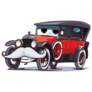 Old Cartoon Retro Car Character 1920s Sticker