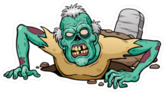 Old Cartoon Zombie In Grave Sticker