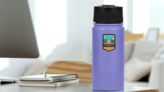 Old Faithful Yellowstone National Park Badge Sticker on a Water Bottle (New) example