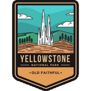 Old Faithful Yellowstone National Park Badge Sticker