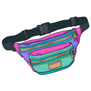 Old Fashioned 90s Fanny Pack Sketch Sticker
