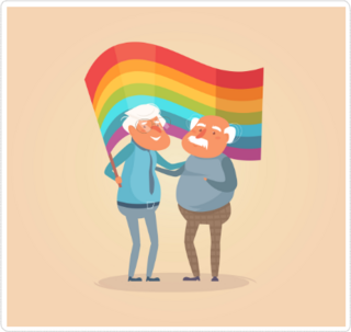 Old Gay Couple Sticker