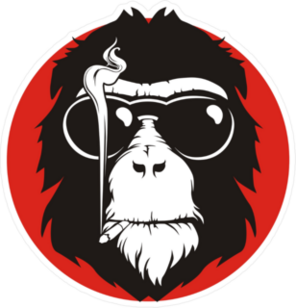 Old Hairy Smoking Monkey Sticker
