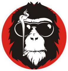 Old Hairy Smoking Monkey Sticker