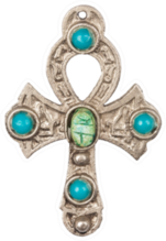 Old Metal Egyptian Cross Sticker