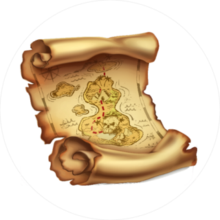 Old Pirate Treasure Map Sticker