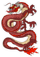 Old Red Dragon Sticker