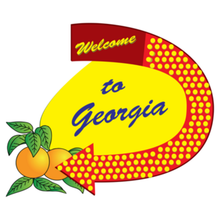 Old Road Sign Welcome To Georgia Peach Carnival Sticker