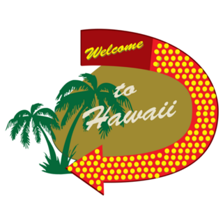 Old Road Sign Welcome To Hawaii Sticker