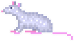 Old School 8 Bit Pixel Art Gray Rat Sticker