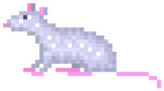 Old School 8 Bit Pixel Art Gray Rat Sticker