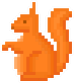 Old School 8 Bit Pixel Art Orange Squirrel Sticker