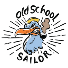 Old School Seagull Sticker