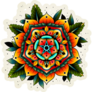 Old School Vibrant Tattoo Flower Sticker