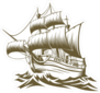 Old Ship on the Waves Illustration Sticker