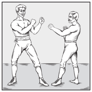 Old Timey Boxers Line Art Sticker