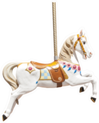 Old Wooden Carousel Horse Sticker
